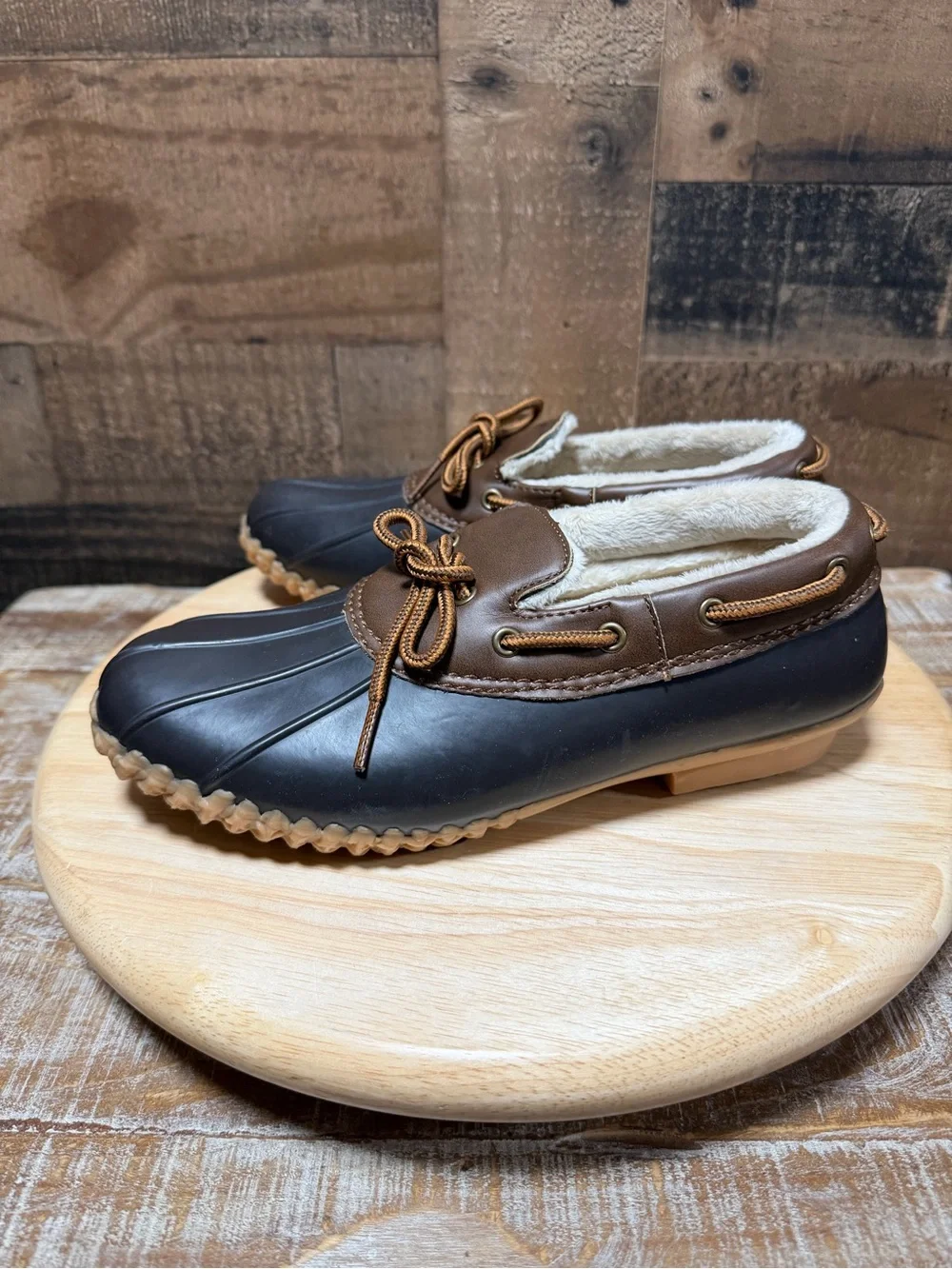 JBU by Jambu Gwen Waterproof Duck Shoes Women’s 7.5 Faux Fur Brown Black
